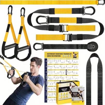 P3 Home Resistance Training Set, Resistance Bands With Handles, Equipped With Door Anchor And Storage Bag, Suitable For Home Fitness; Self-Weight Resistance Training Bands, Can Be Used Indoors And Outdoors