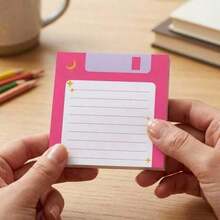 4pcs Cute Retro Floppy Disk Shaped Sticky Notes, 4 Color Decorative Memo Pad, Retro Computer Style Notebook, Suitable For Desktop Office Student Stationery - Sticker - View 3