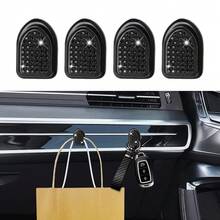 2 piezas Ganchos mini de strass para coche, ganchos para el salpicadero y asiento del coche, decoración interior de coche con strass brillante - A - Ver 8