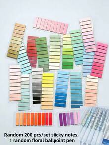 200/400 piezas Pestañas de índice de página, marcadores reutilizables semitransparentes de colores, etiquetas de índice de cinta elegante, pestañas de índice adhesivas transparentes de PET de colores vintage - Unitalla - Ver 2
