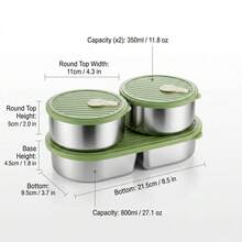 Portable 304 Stainless Steel Lunch Box With Lid, Divided Fruit Salad Food Storage Container, Leak Proof Bento Box, Dishwasher & Microwave Allowable, Suitable For Student Adult Use In School, Office, Outdoor Camping, Picnic,Travel, Back To School - Multicolor - View 13