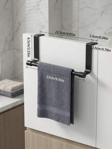 1pc Stainless Steel No-Drill Towel Rack, No-Punch Cabinet Door Hanging Towel Rack, Space-Saving Hanging Storage Organizer, Suitable For Kitchen Cabinets, Bathroom Washcloth Rack, Home Cleaning Cloth Rack, Kitchen Storage Accessories, Kitchen Storage Organizer, Kitchen Decor, Home, Kitchen Storage Organizer, Kitchen Accessories, Kitchen Storage Rack, College Essentials, Kitchen Storage Organizer - Black - View 13