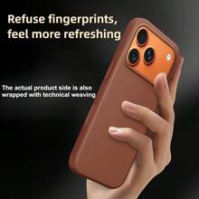 Luxury Tech Woven Magnetic Case Compatible With Iphone 17 ProMax 16Pro 15 Plus 14 13 12 11 Anti Slip Shockproof Wireless Charging Cover - Blue - View 9