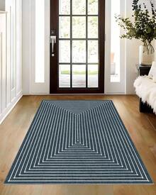 Latte&Fog Alfombras de 153 x 215 cm para Sala de Estar y Dormitorio,Moderna Abstracta Lavable, de Pelo bajo Antideslizante Estilo Boho para Sala de Estar, Oficina, Dormitorio(Negro 5x7ft) - Blanco - Ver 2