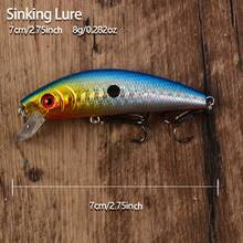 Set Umpan Ikan Kecil Tenggelam 10 Buah, Umpan Keras Bionik, Kombinasi Umpan Pancing Ikan Bass & Ikan Perch untuk Lemparan Jauh di Air Tawar - MultiWarna - View 2