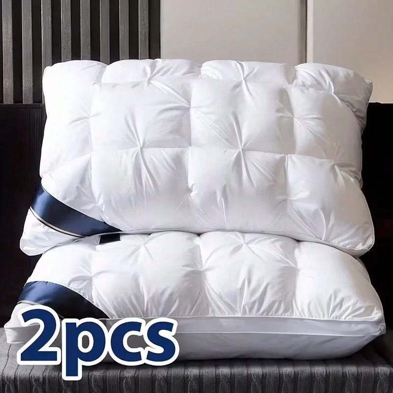 2-Pack Breathable, Ultra-Thin And Soft Pillows In Vacuum-Sealed, Compressed Packaging With Thin To Medium Softness And Removable, Washable Pillowcases. - Weiß-2 Stück - 查看 1