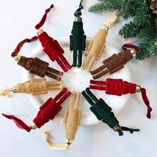 1/2/4 Pieces Walnut Soldier Decorative Pendants, With A Velvet Fabric Design, Are Suitable For Diy Christmas Indoor Window Display, Christmas Tree Decoration And Other Home Item Decoration - Multicolor - View 8