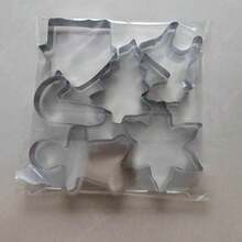 Christmas Cookie Cutter Set, 12pcs Stainless Steel Winter Christmas Cookie Cutter Shapes - Christmas Tree, Snowflake, Moon, Gingerbread Man, Gingerbread Girl, Bell, House, Five-Point Star, Heart, Boot, Candy Cane, Colorful Ball Stainless Steel Cookie Cutter - View 11