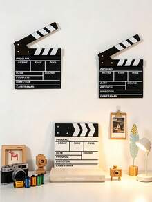 Photography Prop Movie Clapperboard, Unique Desktop Decor, Room Decoration, Home Decor, Holiday Decoration, Suitable For Indoor And Outdoor Use, Perfect For Lively Party Atmosphere And Simulating Movie Director Filming Scene - Classic Style - View 3