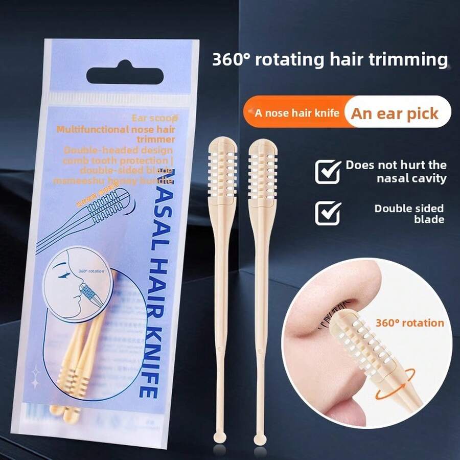 Third-Generation Upgraded Model ⭐   Comb-Tooth Nose Hair Trimmer [2-Pack] ABS Plastic (ABS Resin) Nose And Ear Hair Trimmer - Third Generation Upgraded Comb-style Nose Hair Tri - View 1