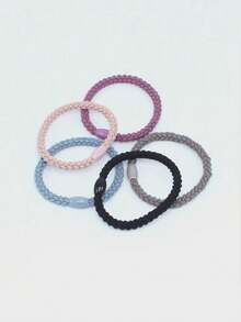 12pcs Women's Elastic Ponytail Hair Ties, Multi-Strand Braided Design, Round, Suitable For Thick And Long Hair (Multi-Color) - Multicolor - View 4