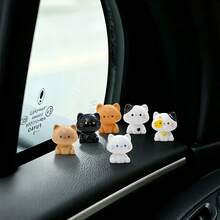 6pcs Creative Cute Mini Cat Car Dashboard Desktop Ornament DIY Car Interior Office Desk Computer Screen Decoration Accessory - Mini Kitten - View 2