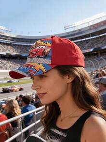 Disney 1pc Baseball Cap With Car Cartoon Pattern, Strong UV Protection, Sun Protection And Breathable. Suitable For Daily Home Use, Party Decoration And As A Gift For Friends. - A - View 3