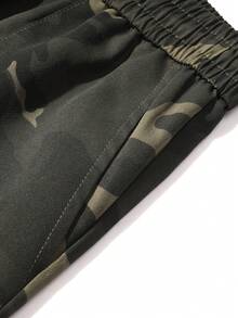 Men's Spring/Autumn Outdoor Workwear Camouflage Straight Leg Casual Pants, Street Vintage Fashion Versatile, Adjustable Elastic Cuffs - Army Green - View 7