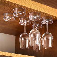 Wine Glass Rack, 1pc, Under Cabinet Mount (Transparent), No Drilling Required, Quick Installation - View 5