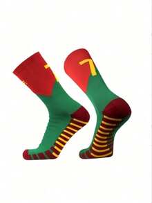 Kaus Kaki Latihan Sepak Bola, Kaus Kaki Olahraga Nomor, Kaus Kaki Setengah Betis, Bagian Bawah Tebal seperti Handuk, Kaus Kaki Bersepeda, Lari, Sepak Bola, Basket, Bagian Bawah Tebal seperti Handuk, Bernapas, Anti Selip - MultiWarna - View 3