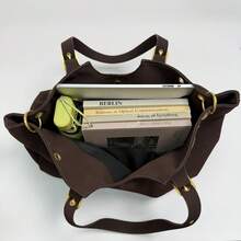 Tas Tangan Wanita Terbaru, Tas Bahu Bergaya dengan Kapasitas Besar, Tas Jinjing, Cocok untuk Mahasiswi, Pekerja Kantoran, Berbelanja, Bepergian, Kencan, dan Lainnya - Hitam - View 7