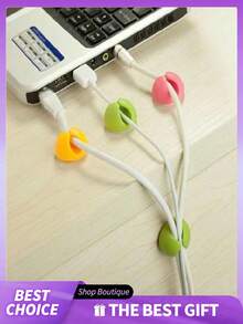 1/5/10pcs Desktop Cable Organizer Clips, For Data Cable/Earphone Cable/Charging Cable Management, Bedside Cable Storage, 50 Pages/Book, 4 Books Set, Fun Notebook - Multicolor - View 6