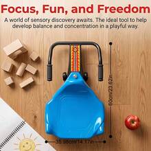Sensory Integration Training Bike, Rehabilitation Training Balance Slide Toy, Home Use Sensory Integration Training Swing Bike, Sensory Integration Therapy Rotating Slide Bike, Rehabilitation Exercise Balance Training Bike - Red - View 2
