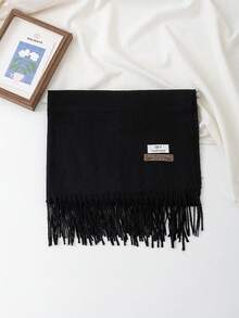 1pc Plaid Scarf, Winter Warm Neck Protection, Thick Anti-Pilling Wool Knit Tassel Shawl, Winter Scarf - Multicolor - View 15