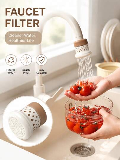 3/2/1pc Universal Kitchen Faucet Filter Extension, Rotating Swivel Tap Aerator With 2 Water Modes, Pressurized Water-Saving Splash-Proof Shower Head, Removable Washable Filter Cartridge For Tap Water Purification, Easy Cleaning, Fits Most Kitchen Faucets, Minimalist Dopamine Design, Portable For Home, Hotel And Travel, Multi-Stage Water Filtration To Remove Impurities, New Water Purifying Extension Nozzle For Daily Tap Water Purification
