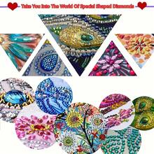 1 Set 2D/Flat Acrylic Pendant Diamond Painting Tool Kit - DIY Halloween Little Girl Wearing Hat And Glowing Pumpkin Skull Design, Special Shaped Diamond Inlaid Hanging Handmade Packaging, Holiday Party Decoration Gift, Suitable For Home, Garden Wall Or Door, Holiday Wall Art | Halloween Decoration | Intricate Design, Halloween Decor - A - View 4