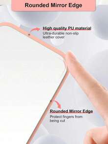1 Portable Makeup Mirror, PU Leather Material, Foldable, Travel Mirror, Suitable As A Gift, Travel Essential, Makeup Essential, Easy To Store, Great Christmas Gift Choice, Suitable As A Holiday Gift - Pink - View 7