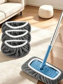 1/3/5pcs Grey Ultra Absorbent Reusable Mop Cloth, Cleaning Products Tools, Home Essentials, Bathroom/Kitchen, Suitable For Dry/Wet Cleaning, Compatible With Most Flat Mops, Easy To Replace Mop Pad Mops Cleaning Floors, Mop Head Not Included - Multi-color - View 3