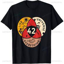 Grande Offerta 42 Risposta alla Vita Universo e Tutte le Scienze Maglietta Vintage Casual Moda Streetwear Maglietta Uomo Ampia Magliette Donna - forma - Visualizzare 1