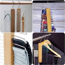 360° Rotating Wooden Tie Hanger, Storage For Ties, Belts, Scarves, And Accessories - View 3