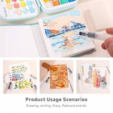 Languo 1pc 16 Colors Watercolor Paint Set, 5 Color Palettes & 2 Set Options, Solid Watercolor, Portable Full Set, Watercolor Paint, Sketching, Hand-Drawn Graffiti, Suitable For Beginners And Artists - Sets - View 12