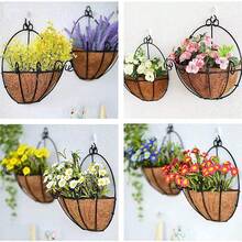 3 piezas de 8"/12" Reemplazo de forro de fibra de coco con forma de media luna, forro de maceta de fibra de coco natural, adecuado para macetas, cestas colgantes, jardineras, almohadilla de forro de fibra de coco con forma de media luna para maceta, para decoración de balcón y jardín exterior - Almohadilla semicircular para cesta de flores - Ver 1