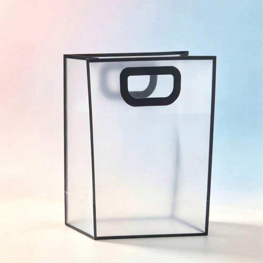 White Pink Black Souvenir Transparent Frosted Gift Tote Bag 1pc/5pcs/10pcs - Size - View 1