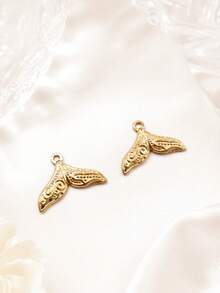 2/5pcs 18K Gold Plated 3D Floral Fish Tail Ocean Beach Vacation Style Pendant Set DIY Necklace Bracelet Anklet Earring Accessories - Multicolor - View 7