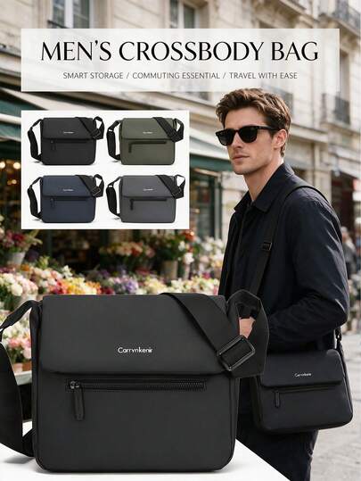 1pc Men's Nylon Film Crossbody Bag, Multi-Scenario Applicable, Small Size Large Capacity, Personal Belongings Storage Bag, Phone Bag, Travel, Outing, City Commute