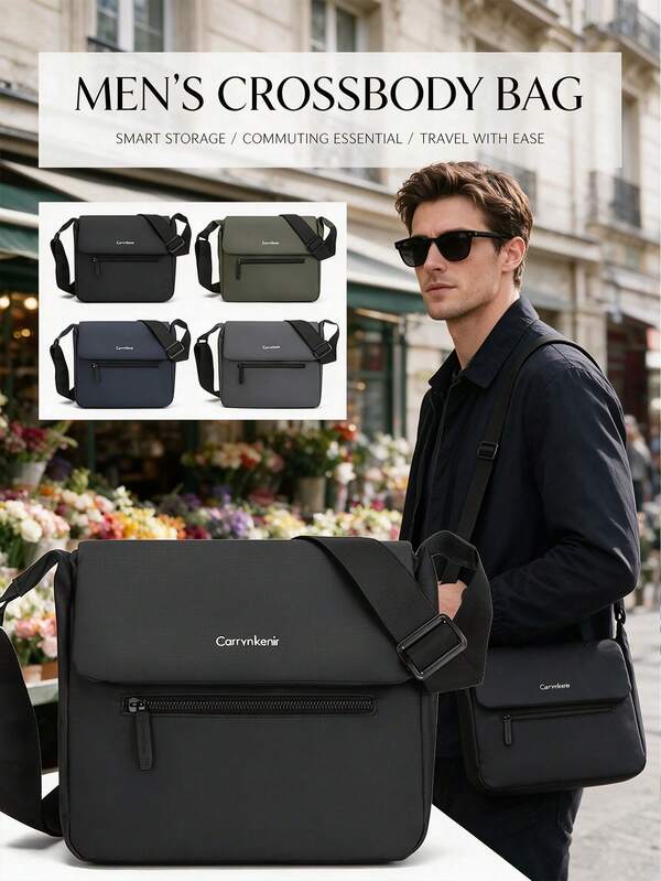 1pc Men's Nylon Film Crossbody Bag, Multi-Scenario Applicable, Small Size Large Capacity, Personal Belongings Storage Bag, Phone Bag, Travel, Outing, City Commute