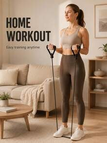 5 Sets 5-Level Resistance Bands With Handles, Suitable For Home Fitness, Pilates And Body Shaping - Multicolor - View 4