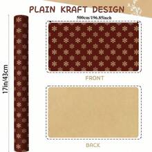1 Roll Burgundy Gold Snowflake Christmas Gift Wrapping Paper, Vintage Red Kraft Paper Holiday Gift Wrapping Paper, Perfect For Christmas Gifts And Winter Party Decor - Red - View 6