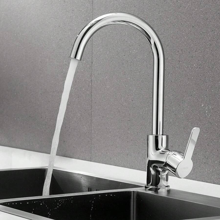 Kitchen Sink Mixer Taps Swivel Spout Single Lever Tap Mono Faucet Modern - 1 - View 1