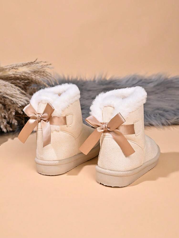 Infant Fashion New Snow Boots With Bow Decoration - Beige - View 4