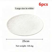 2/4/6pcs Black & White Textured Dinnerware Set, Textured Round Plates, Black & White Tableware, 9.84" Dinner Plates And 7.87" Salad/Cake Plates, Suitable For Kitchen, Party And Entertaining - White - View 14