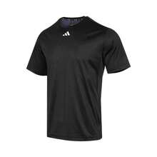 Adidas HIIT Base Training Tee Men's Solid Color Logo Breathable Fitness Short Sleeve T-Shirt - Black - View 3