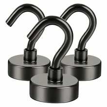 10/9/5/1 buah - Kait Magnet Hitam Kuat, Dapat Menggantung Barang Berat, Pemasangan Mudah Tanpa Pengeboran, Cocok untuk Kulkas, Lemari Penyimpanan Dapur, Tempat Kerja, Kantor, dan Aksesori Penyimpanan Rumah untuk Kembali ke Sekolah - Hitam - View 8