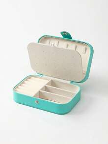 1pc Portable Travel Jewelry Storage Box, Mini Jewelry Box, Small Jewelry Zipper Box, Multi-Functional Ring Display Box, Jewelry Organizer Box, Suitable For Earrings, Necklaces, Pendants, Gift Storage Box, Polyester Waterproof Jewelry Storage Box, Large Capacity Jewelry Display Box, - Multicolor - View 12