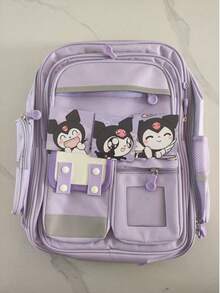 Sanrio My Melody Kuromi 卡通後背包，多隔層設計，人體工學背部支撐，透氣網布肩帶，學生日常使用後背包 - 彩色 - 查看 7