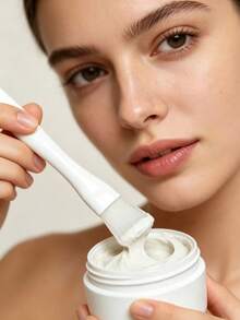 Dual-Ended Silicone Mask Brush/Scraper - 2-In-1 Tool For Applying And Removing Masks, Travel Size - White - View 9