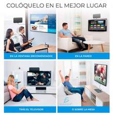 Antena de TV Digital HD 1080P Receptor de Señal de Alta Definición - Negro - Ver 12
