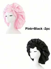 Bonnet de nuit de luxe en polyester, paquet de 1, avec lien réglable - Bonnet de protection des cheveux léger, confortable toute la nuit, parfait pour les cheveux longs, les cheveux bouclés ou les tresses - Accessoire de salle de bain premium, à la mode et confortable, produit de soin des cheveux nocturne unisexe. - Multicolore - Voir 7