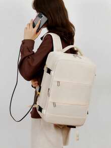 [Simplified Version][Multi-Purpose]Business Commute + Short Trip Dual-Use Backpack, One-Stop Storage For Laptop/Clothing/Documents, USB, Anti-Theft - Minimalist Style - View 4
