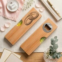 Engraved Wooden Bottle Opener With Built-In Level, Personalized Text Design, Elegant Gift For Valentine's Day, Christmas, Wedding, Suitable For Husband, Partner, Kitchen Use, Home Decor, Wedding Decoration - Multicolor - View 11